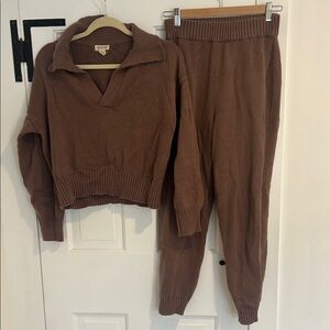 Sister Katie Diana Polo and Jogger SET, Brown, SM
